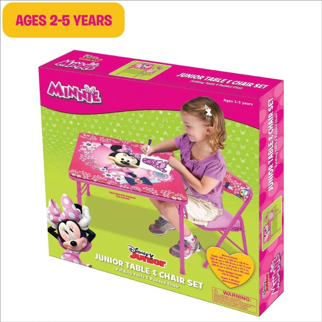 Minnie Mouse junior table and chair set retail box for ages 2–5 years
