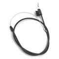 Black and clear control cable with looped housing and metal end bracket