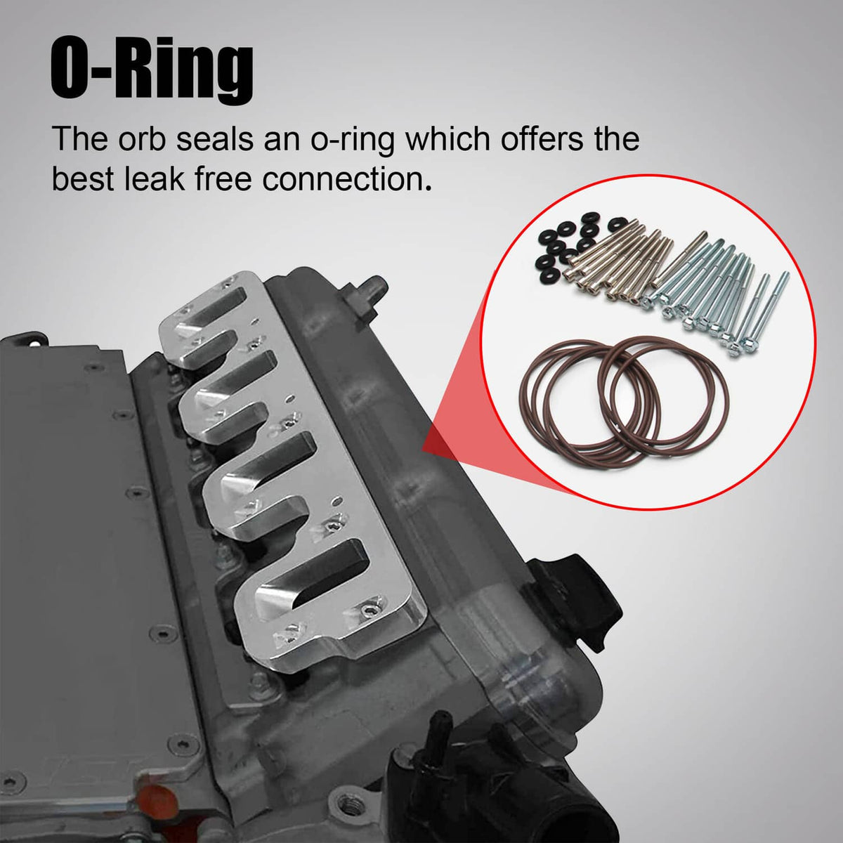 Intake manifold adapter with included o-rings and bolt hardware