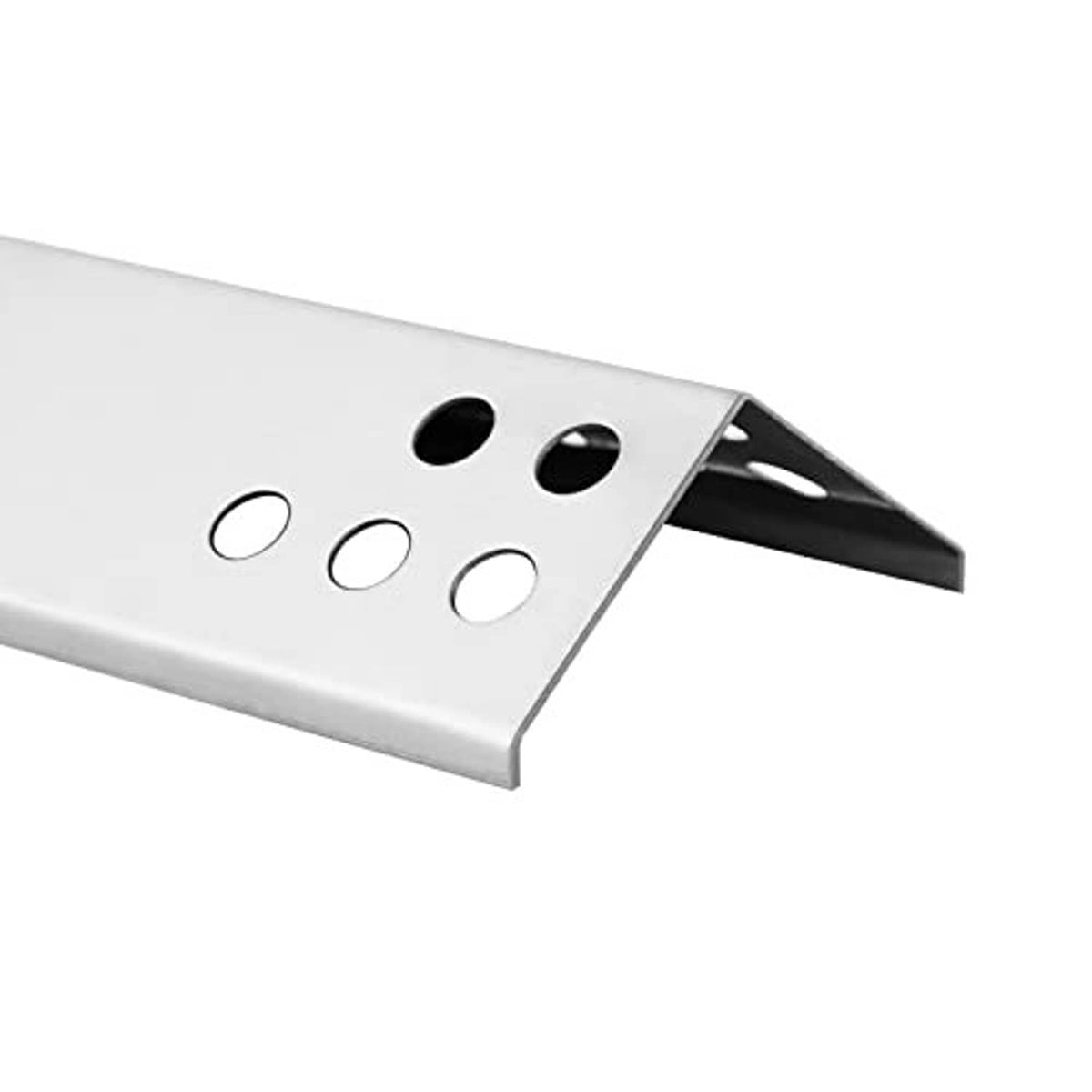 Stainless steel heat plate replacement end cap with vent holes and tabs