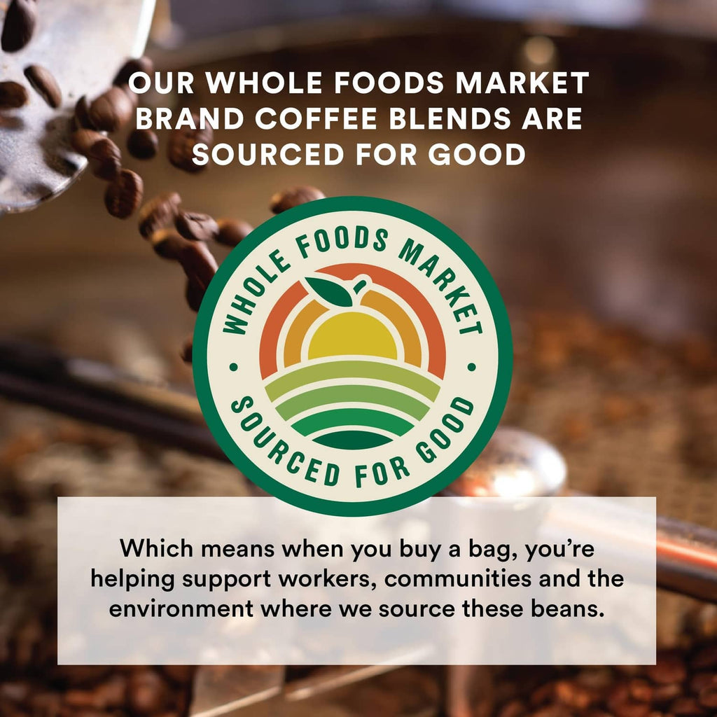 Coffee sourcing seal badge on brand information card