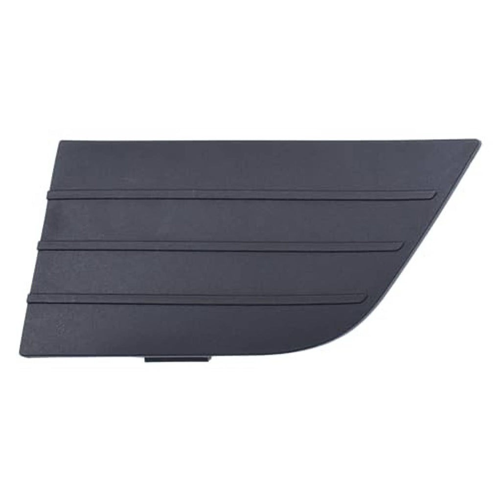 Black front bumper grille hole cover panel, driver side corner cut with slats