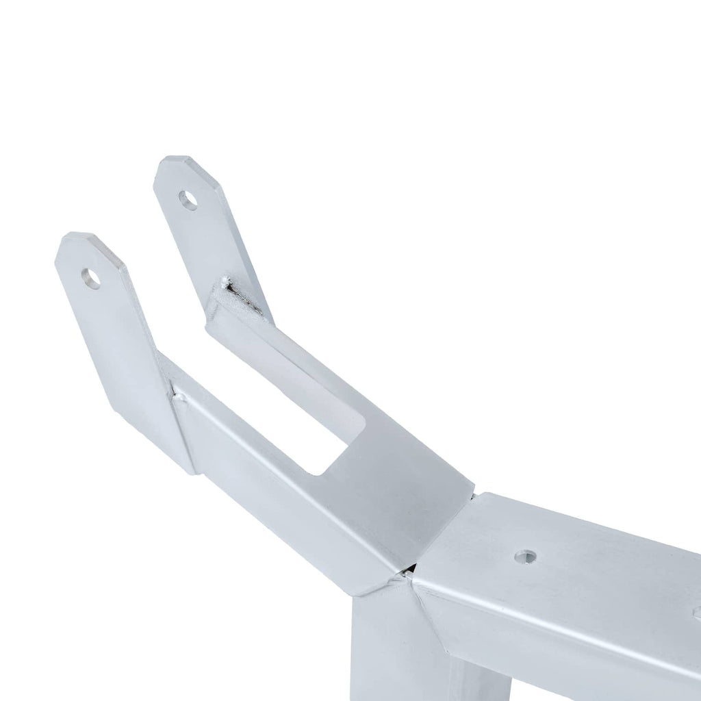 Galvanized winch stand bracket arms with mounting holes and central support bar