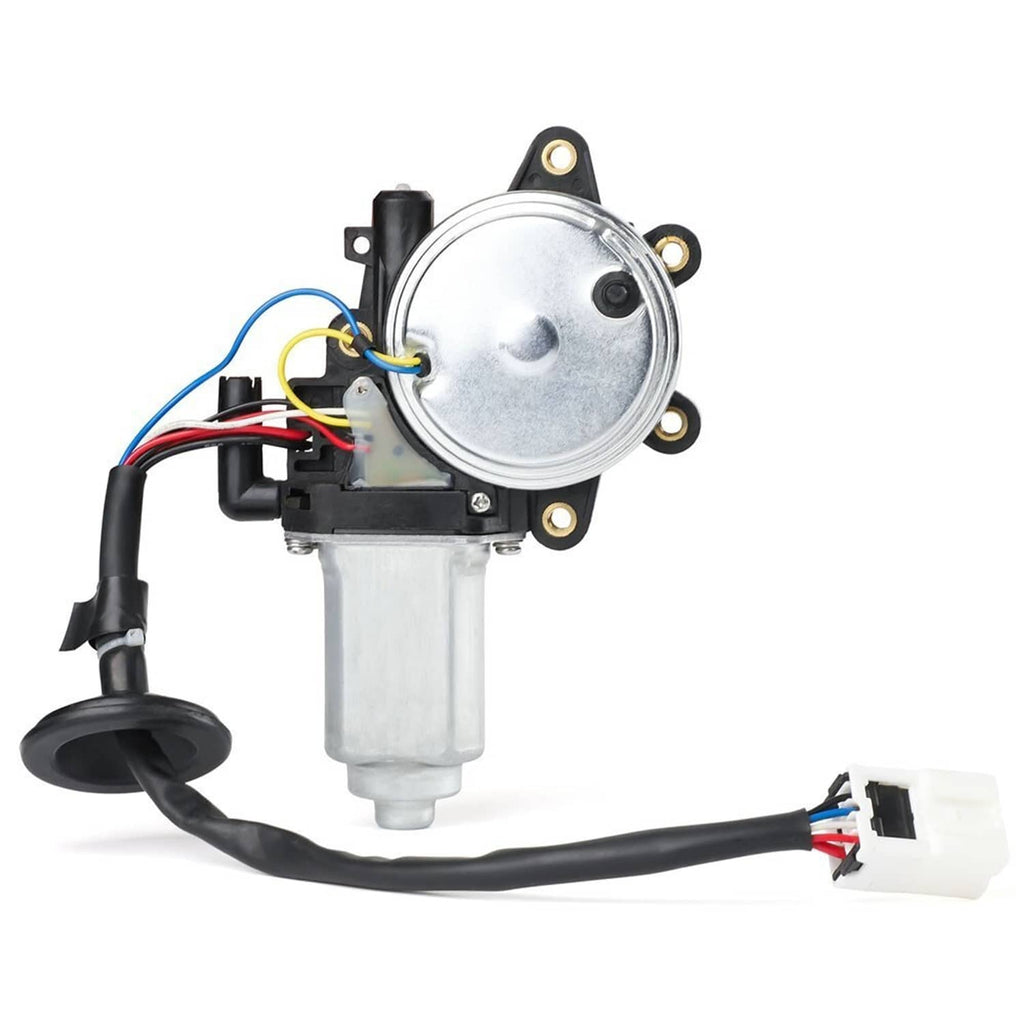 Front window motor assembly with silver circular housing, black bracket, and wiring connector