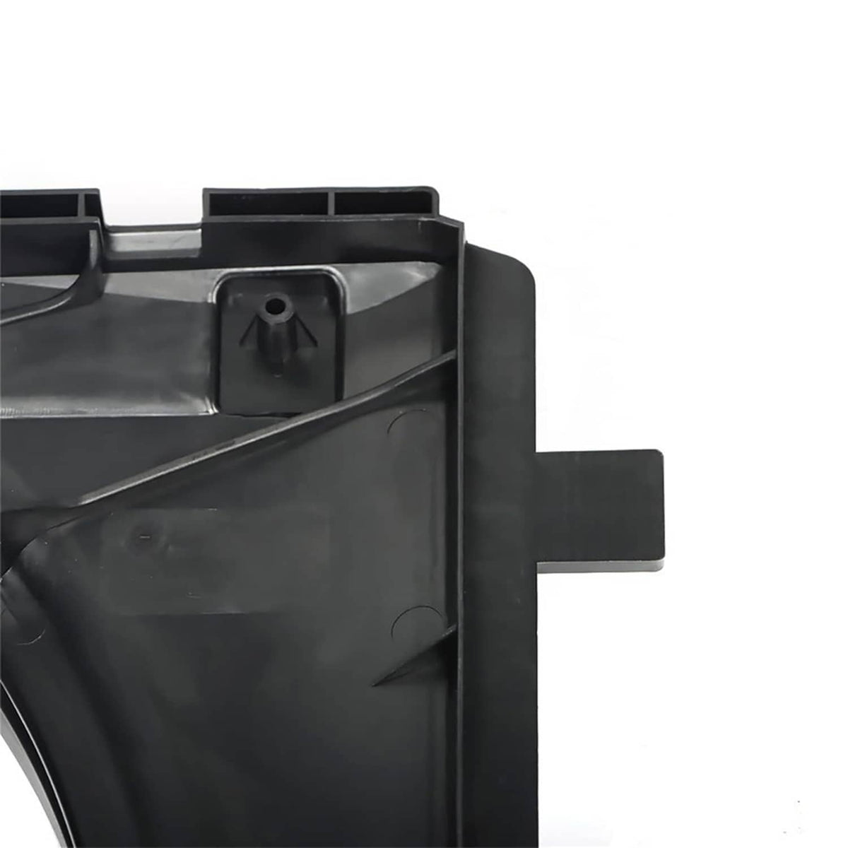 Mercedes-Benz radiator cooling fan shroud with mounting bracket and black plastic frame