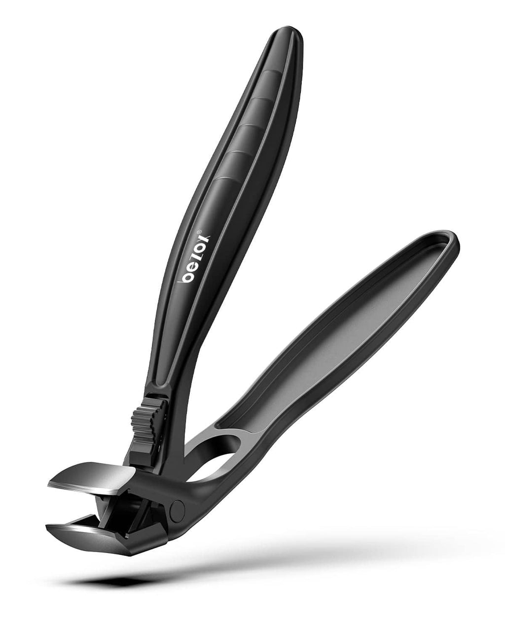 Black BEZOX toe nail clippers with safety guard and wide open jaw for thick nails