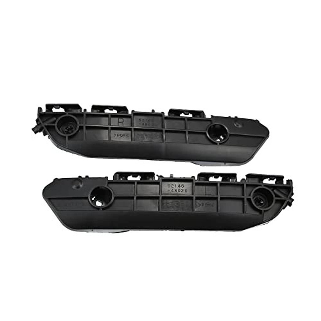 Black front bumper mounting support brackets, left and right with mounting openings