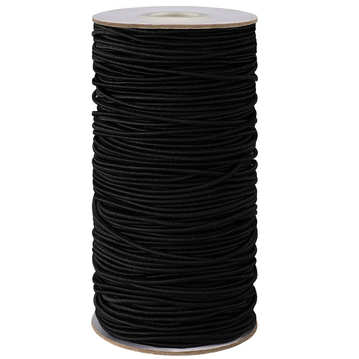 Black elastic cord spool, thin stretch cord for beading and crafts
