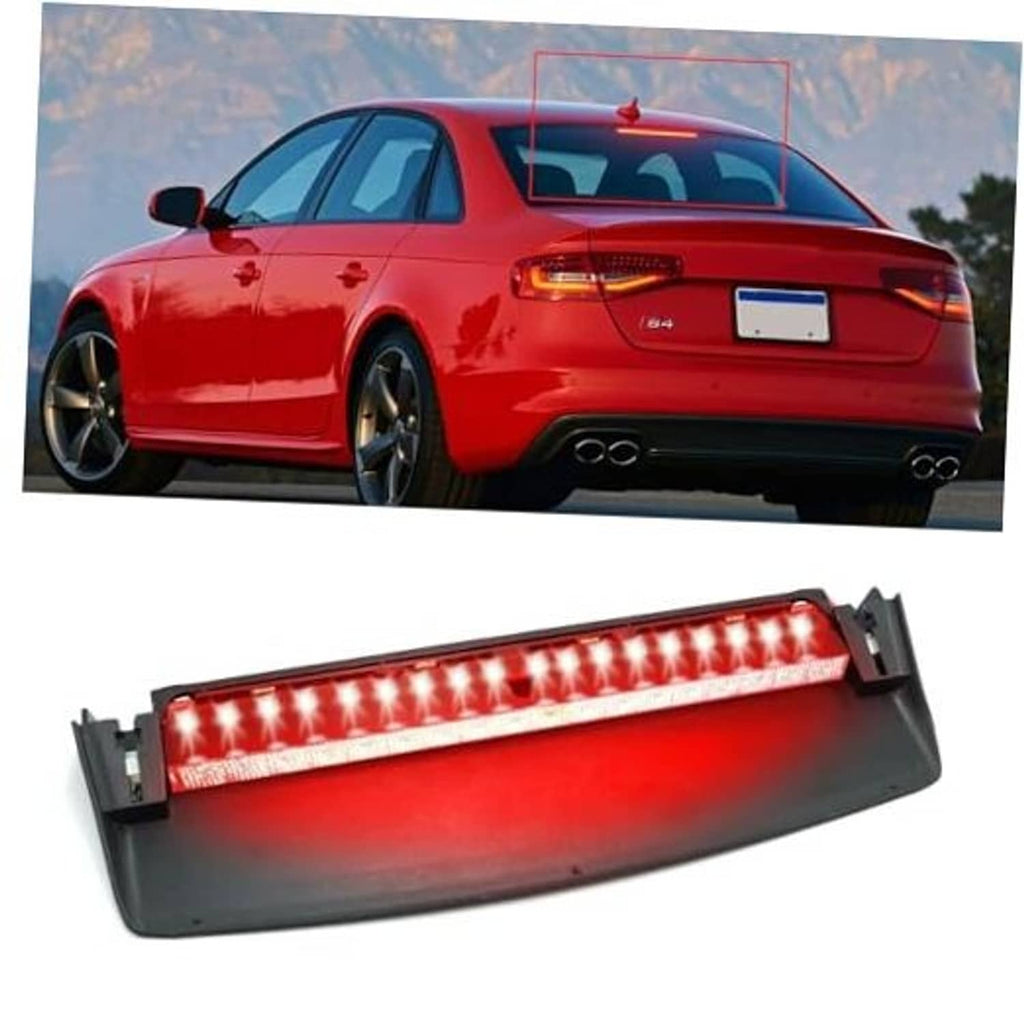 Center high mount third brake light assembly with red LED strip for Audi