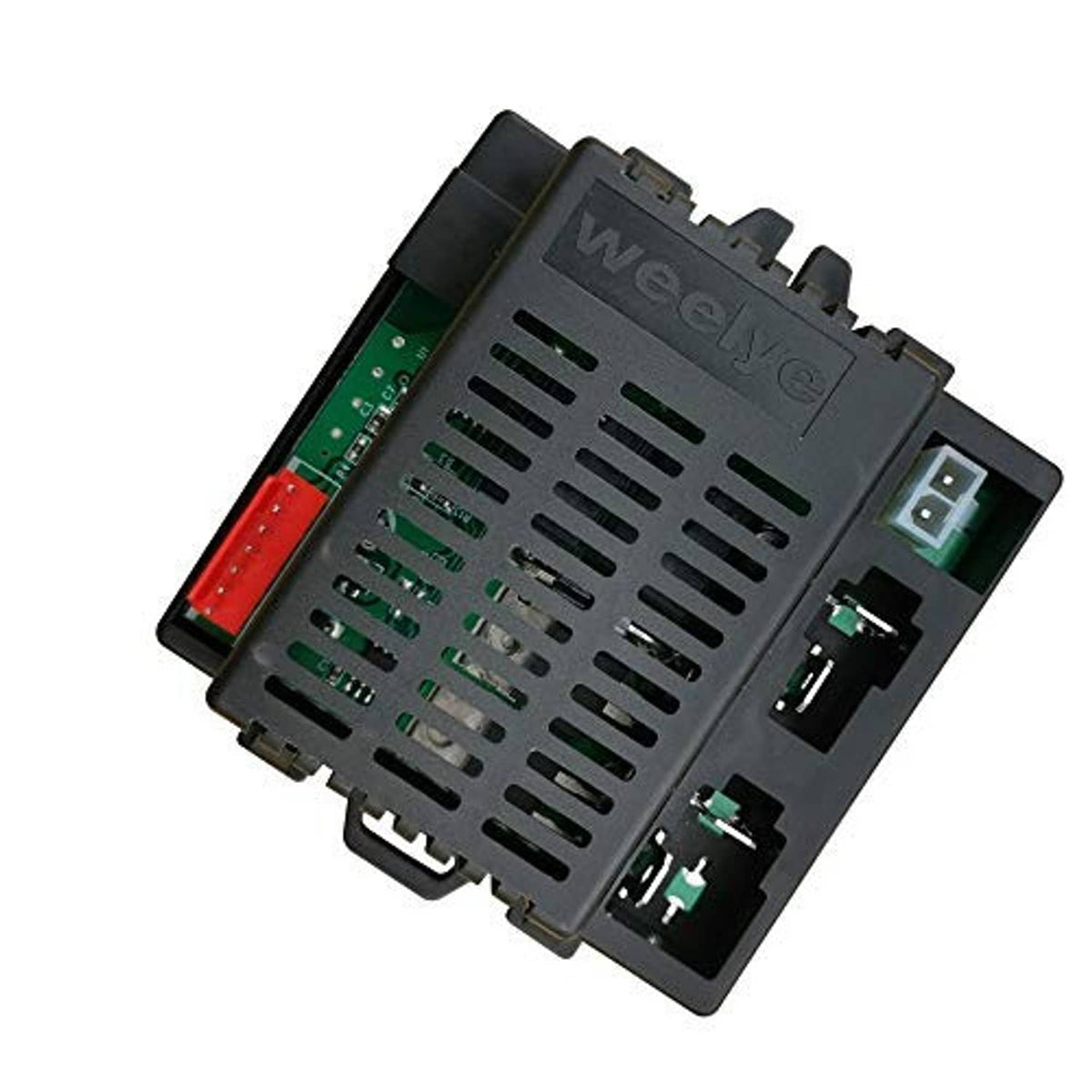 Weelye Rx23 12V receiver mainboard with green PCB and black connector housing