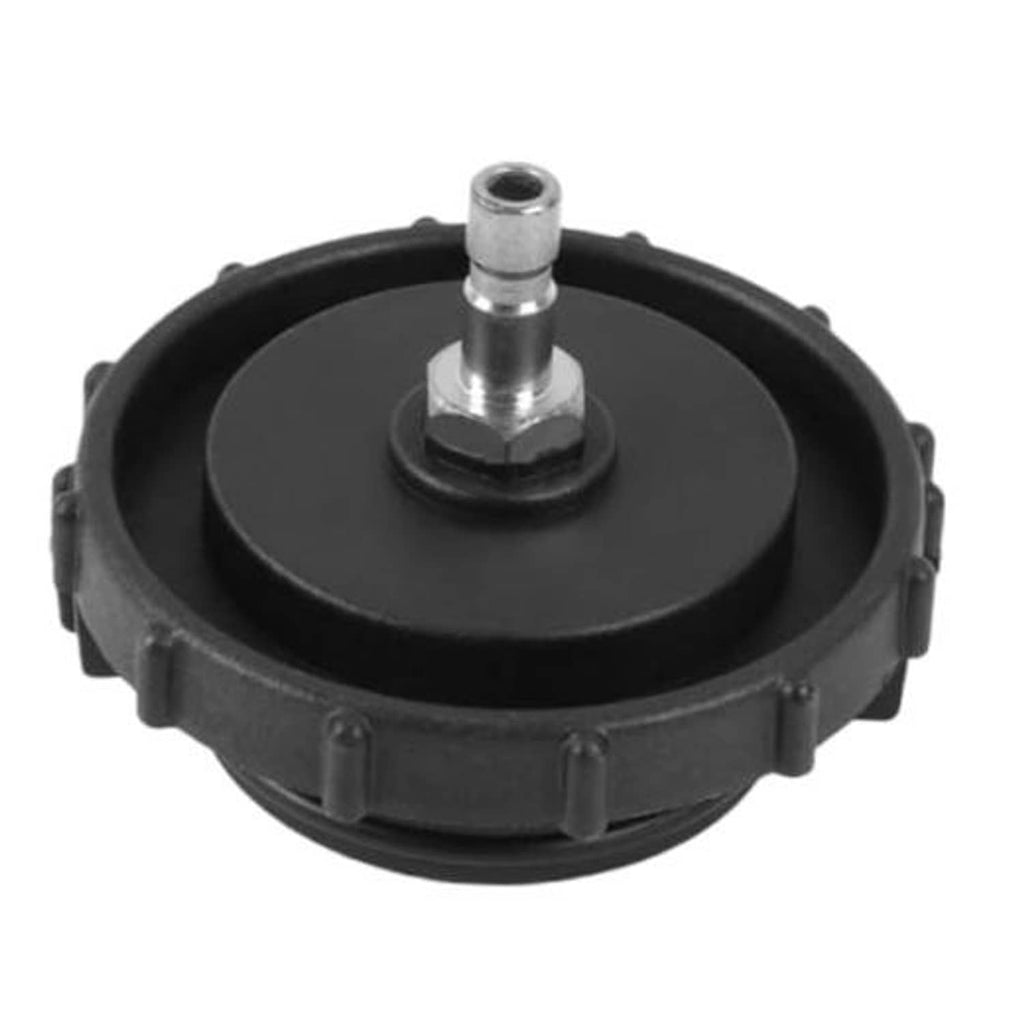 56mm brake bleeder adapter with metal fitting and black cap cover, compact design