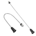 Black E26/E27 light socket extender pair with flexible metal-wrapped cords and threaded ends