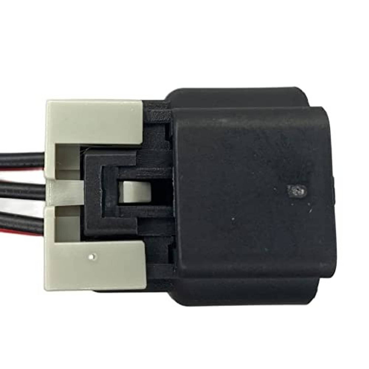Throttle position sensor connector with red/black wires and white/black latch housing