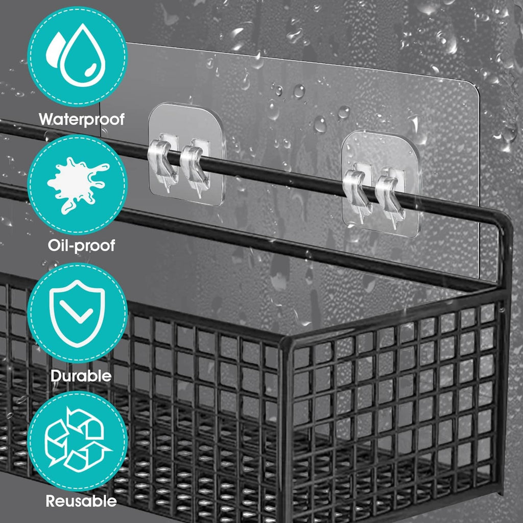 Adhesive hooks with waterproof, oil-proof, durable, reusable feature icons