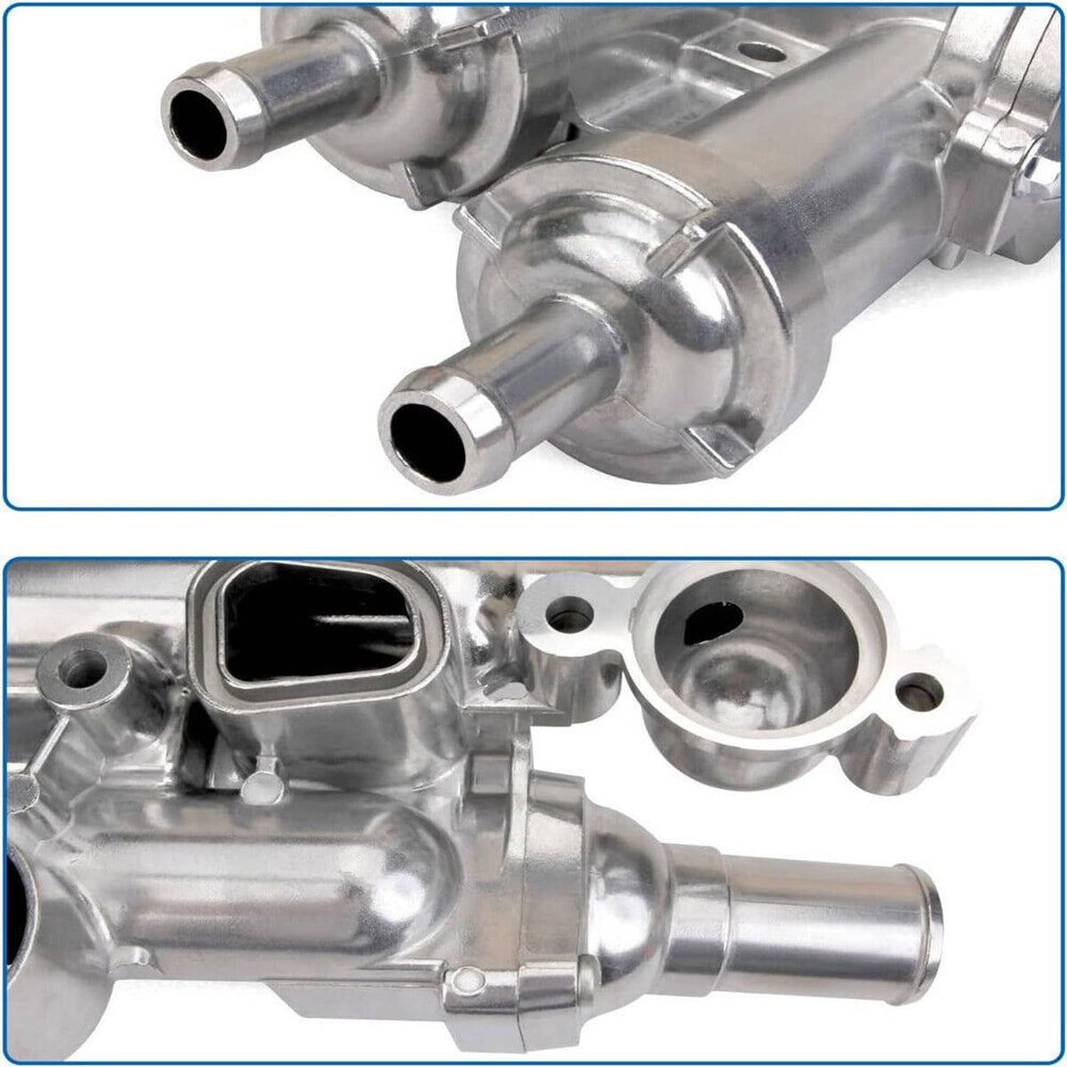 Thermostat housing assembly with outlet tubes and mounting ports