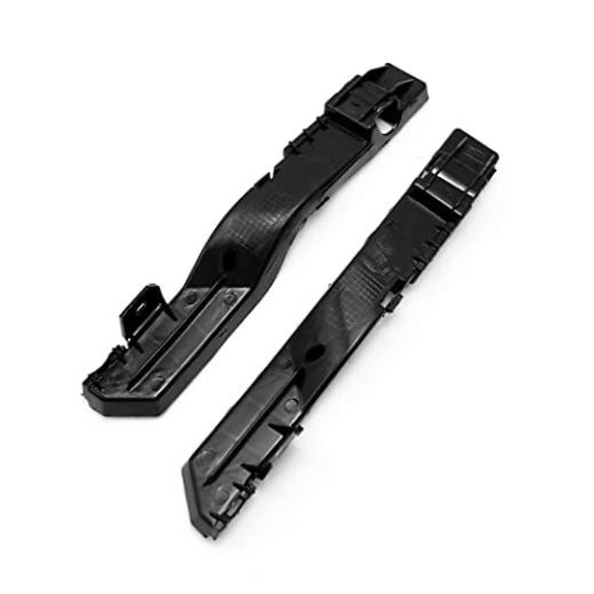 Black front bumper bracket support, driver-side left and right set, plastic housing
