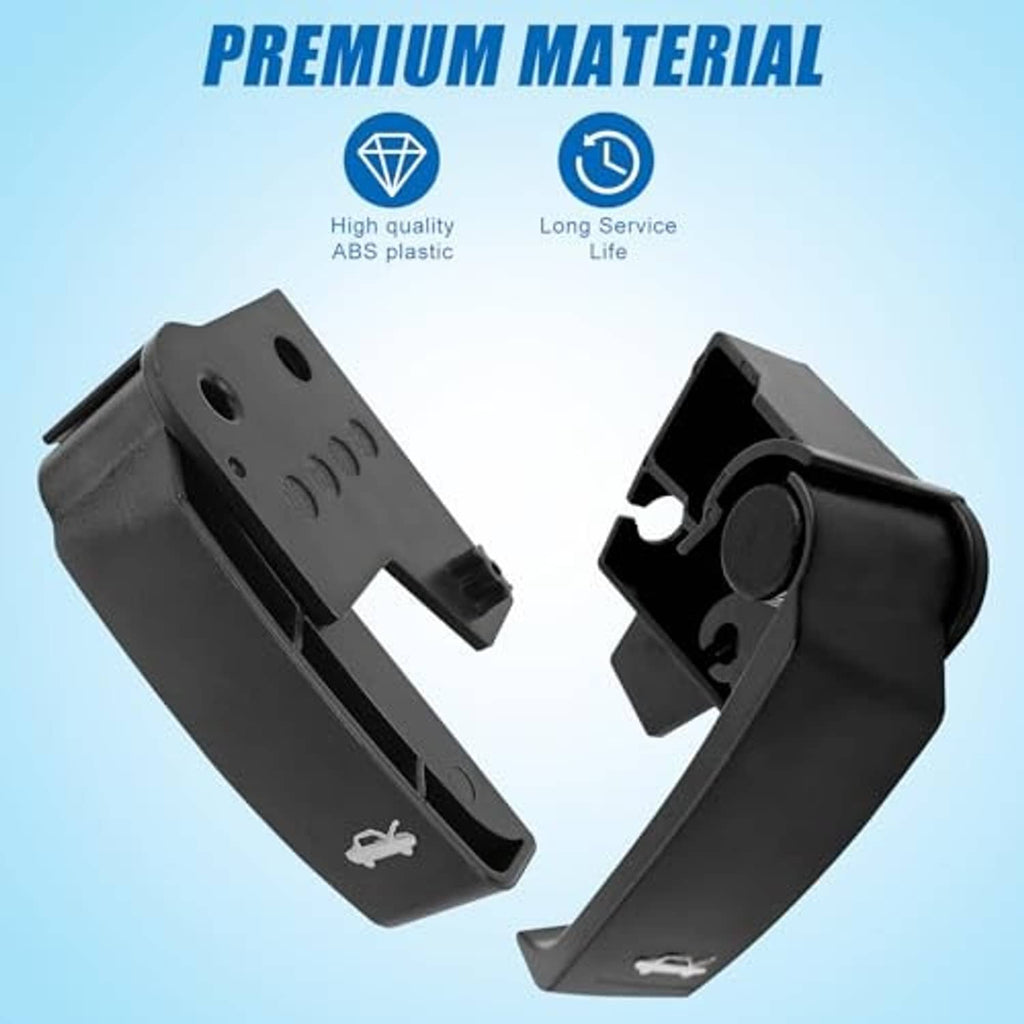 Black hood release handle parts set, ABS plastic, airplane emblem