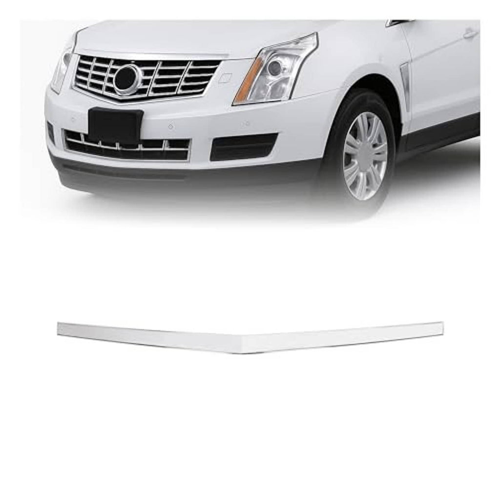 Silver front hood molding trim strip with curved top edge