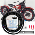 Digital ignition module kit with black coiled wiring harness and mounting hardware