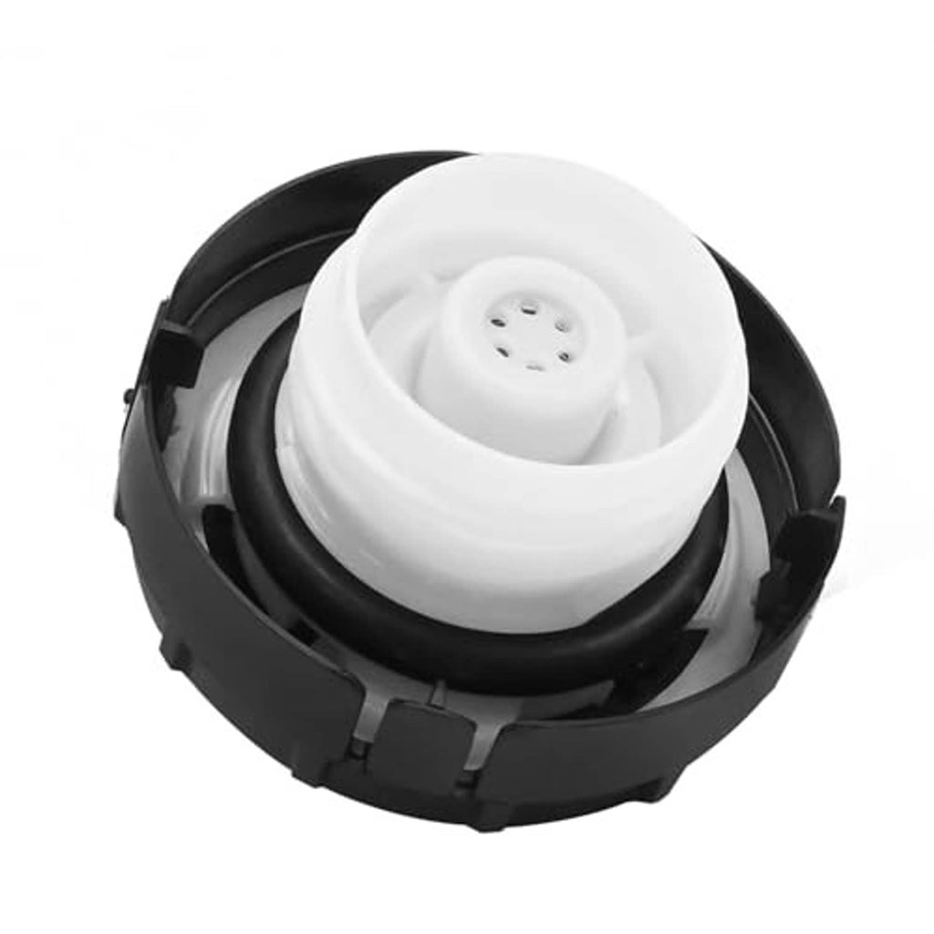 Fuel tank cap assembly with white inner seal and black outer housing