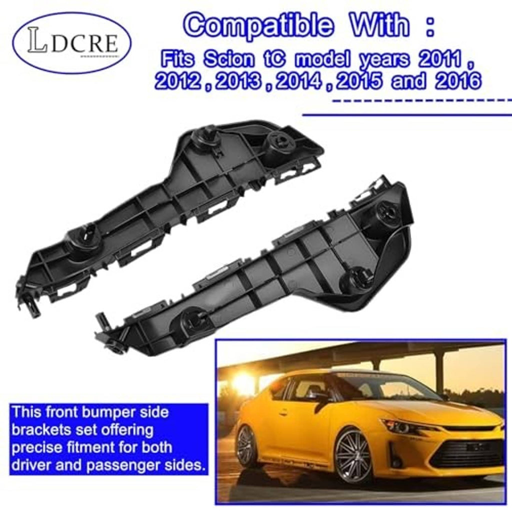 Black front bumper side brackets with molded grid frame and recessed mounting studs
