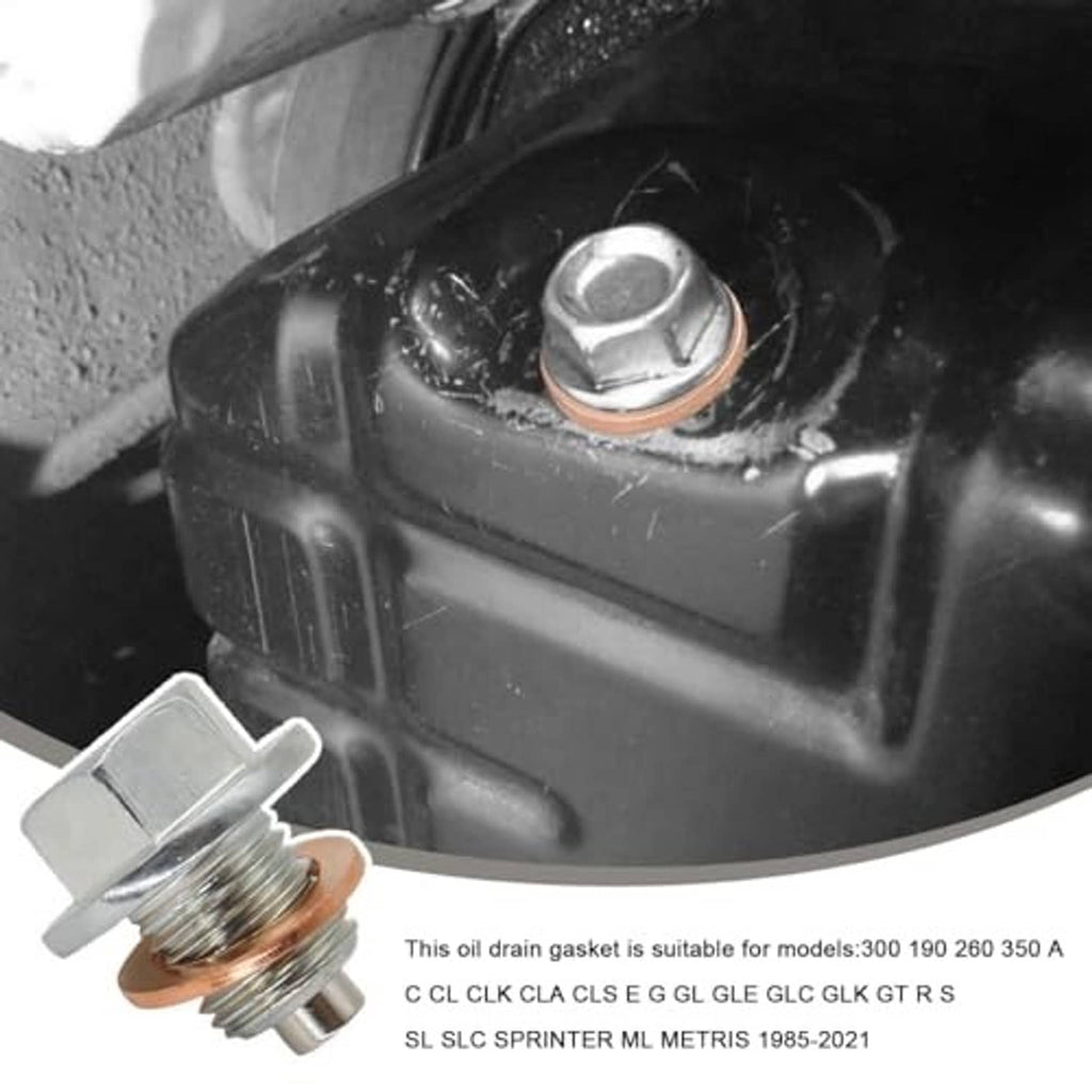 Copper oil drain plug crush gasket rings with drain plug hardware