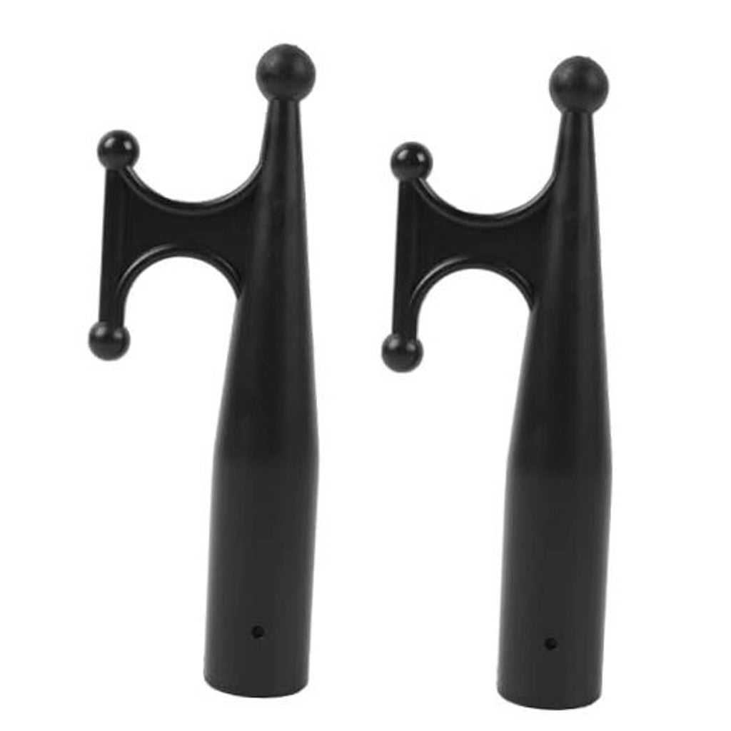 Black nylon boat hook attachment, two-pack, fork handle with ball tips