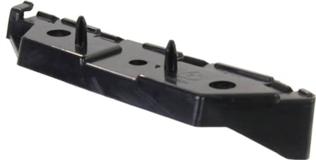 Black plastic bumper retainer bracket base with mounting tabs and holes