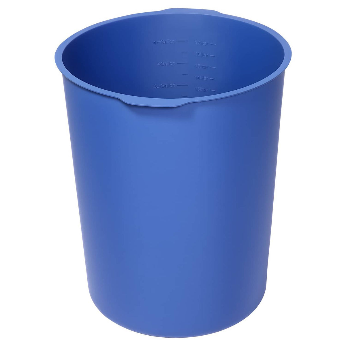 Blue silicone 5-gallon liner bucket with smooth sides and wide top opening