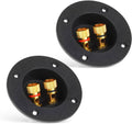 Black speaker terminal cup with two gold spring-loaded jack posts