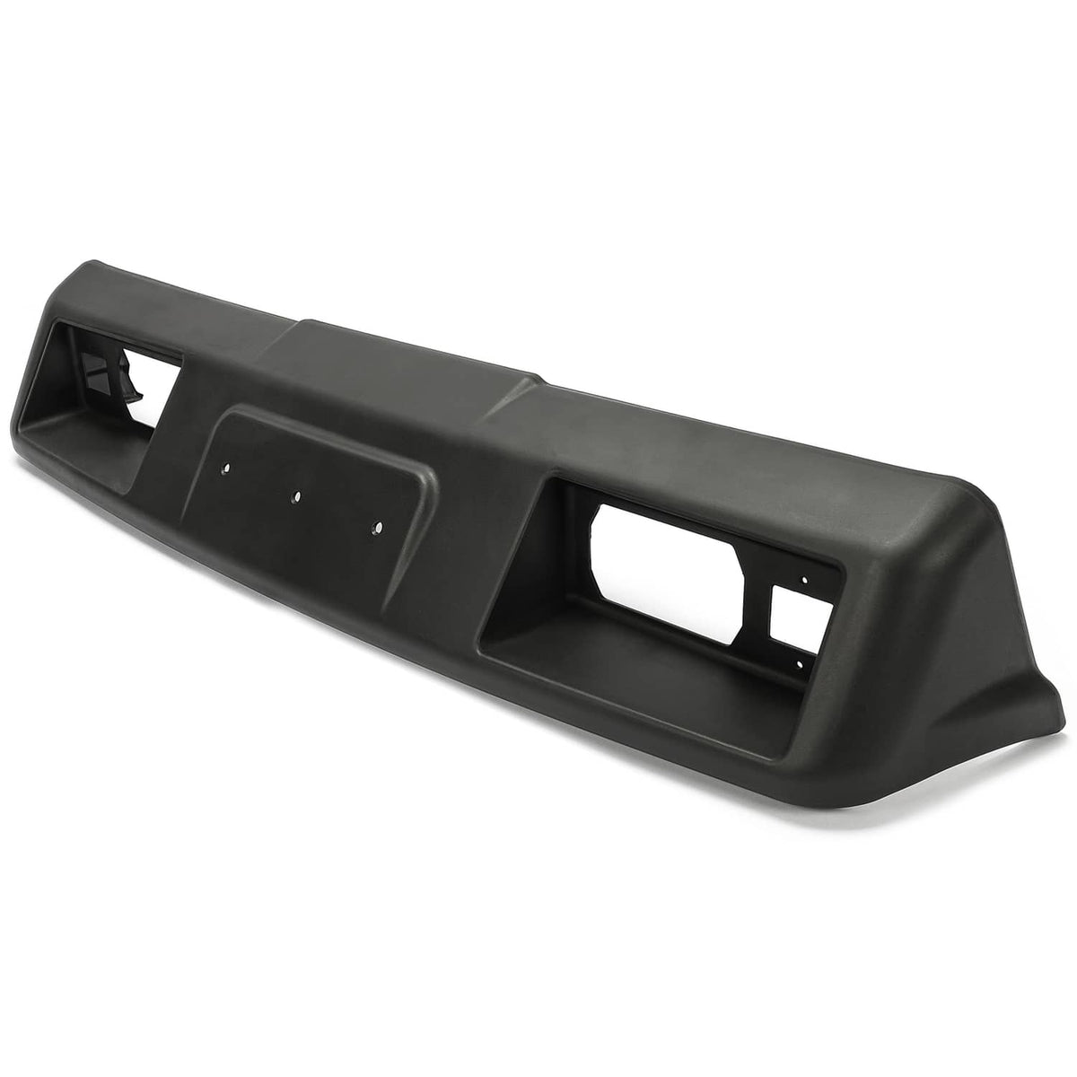 Black front cowl panel with center grille section and two rectangular headlight openings
