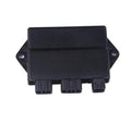 Black CDI ignition control box with mounting tabs and multi-pin connector plugs