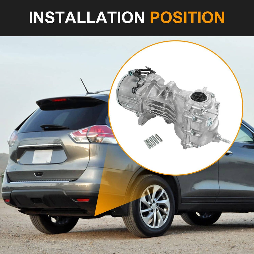 Rear differential installation view showing assembly with bolts near vehicle