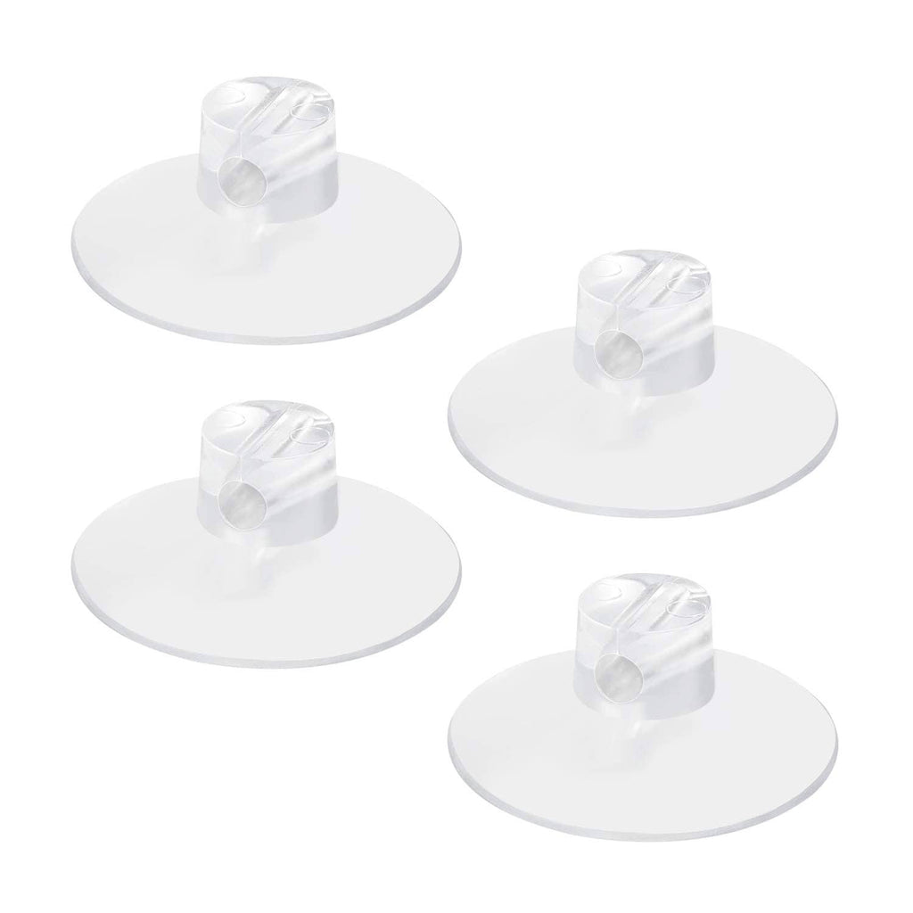 Clear suction cup connectors, four circular bases
