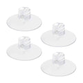 Clear suction cup connectors, four circular bases