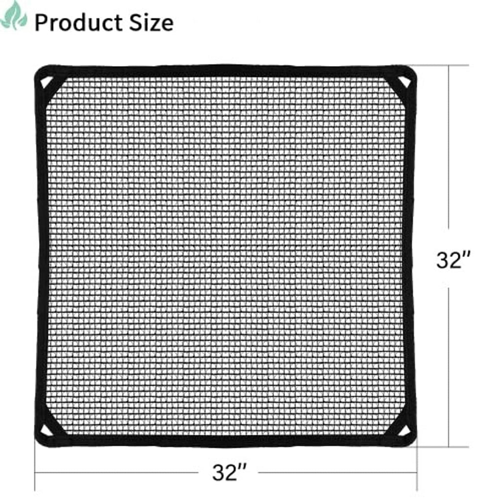 32 x 32 inch square air conditioner cover with mesh panels and corner loops