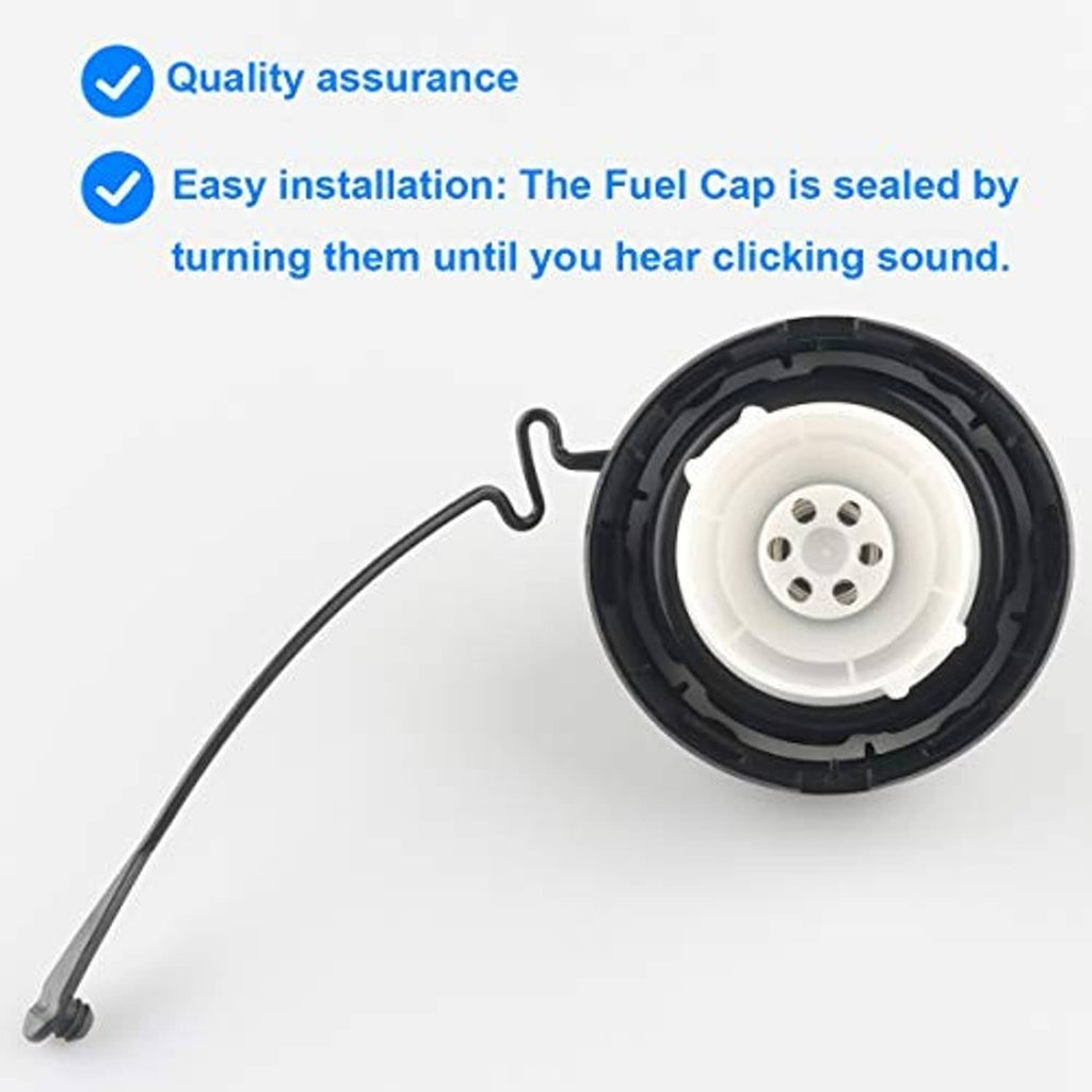 Fuel cap underside showing white seal ring and tethered metal handle
