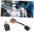 4-pin relay conversion kit with wiring harness, black relay unit, and 4-pin connector