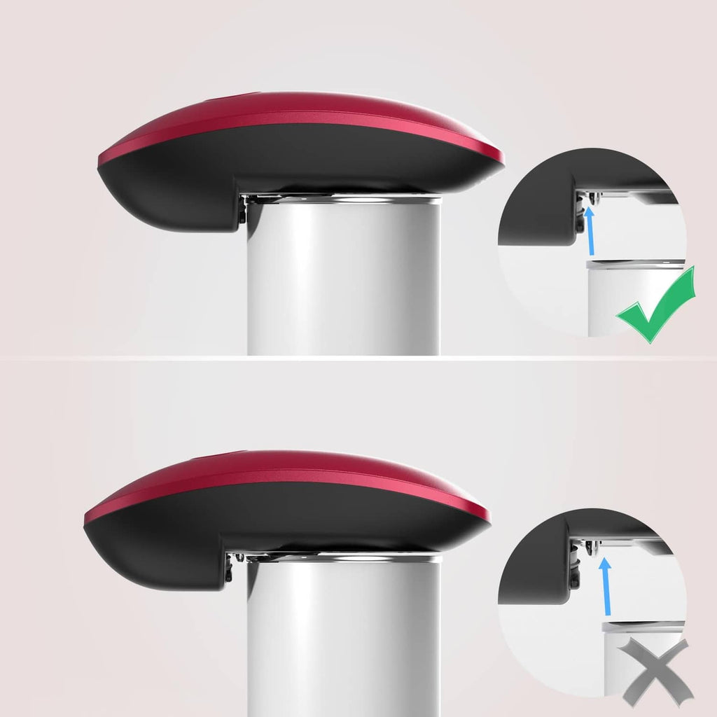 Can opener head with red top positioned over a can lid opening