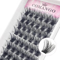 Reusable DIY eyelash cluster lashes, mega volume, D-curl, 14mm, black cluster tips