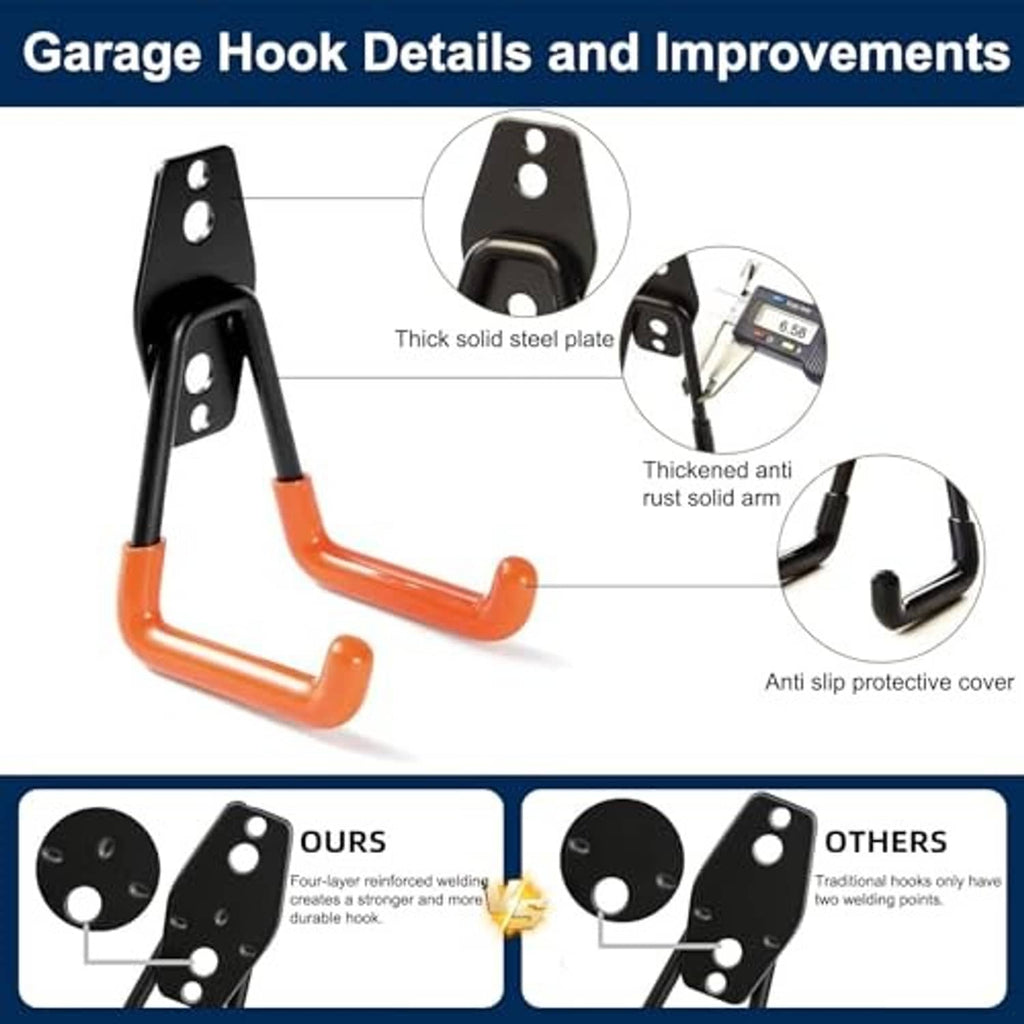 Orange and black wave wall hook with thick steel plate and anti-slip protective cover