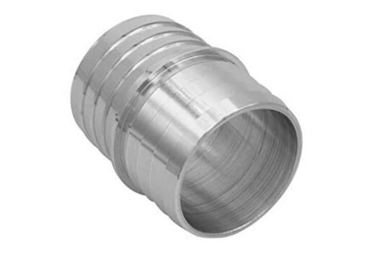 Stainless steel hose barb splice coupler adapter with barbed end opening