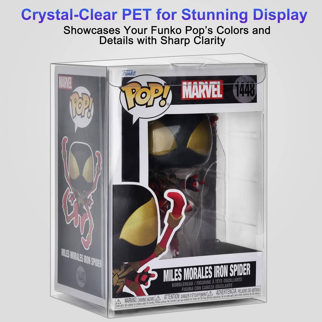 Crystal-clear protector case covering a boxed Pop figure for display and protection