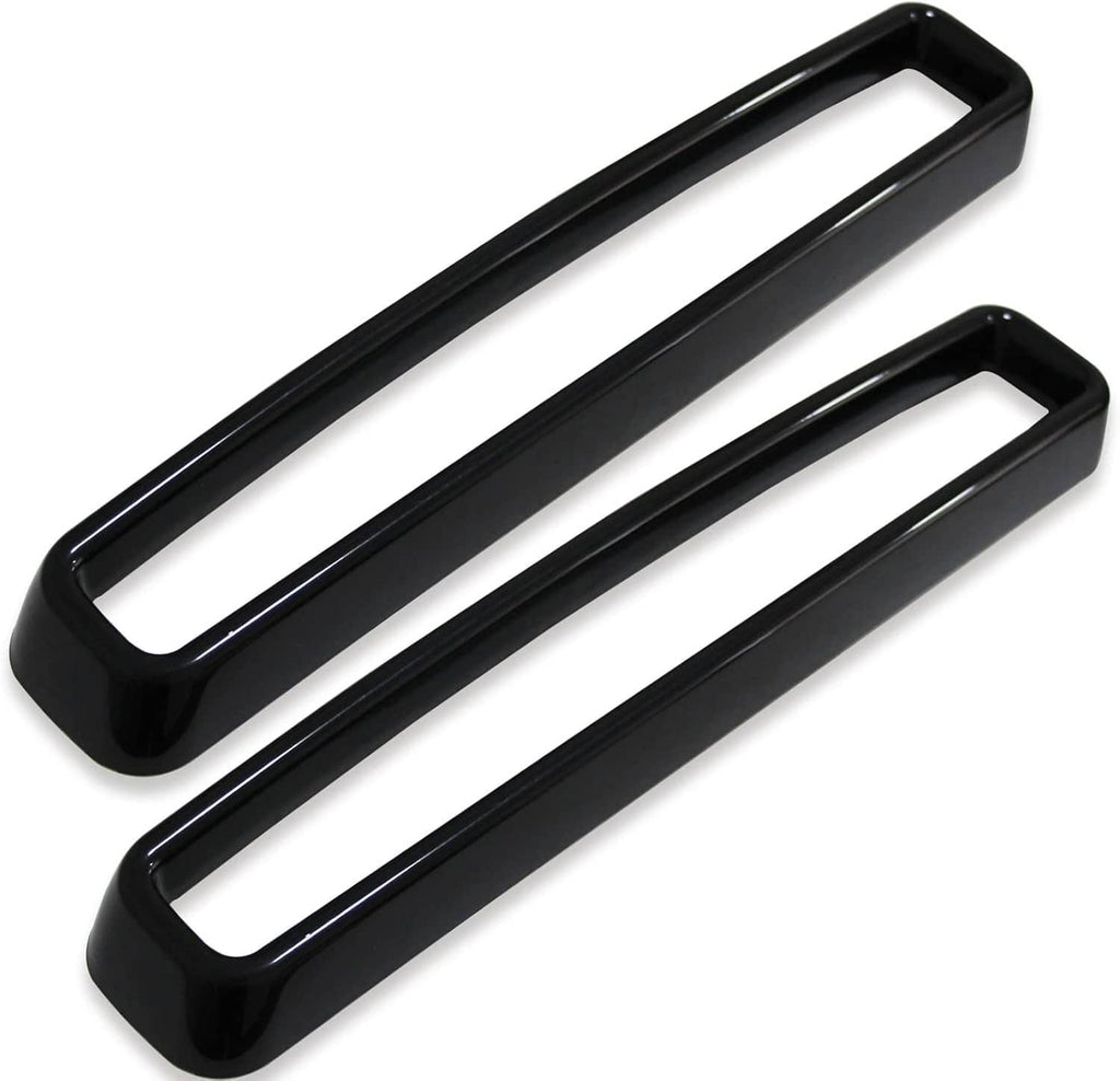 Set of two black grille insert trim bars with wide rectangular cutouts
