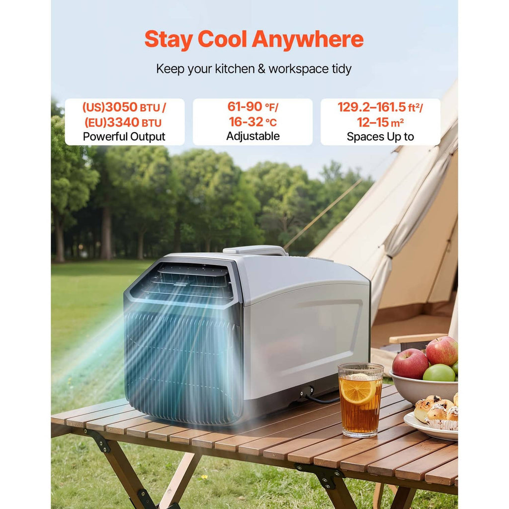 Portable camping air conditioner unit for tent cooling with air outlet and hose