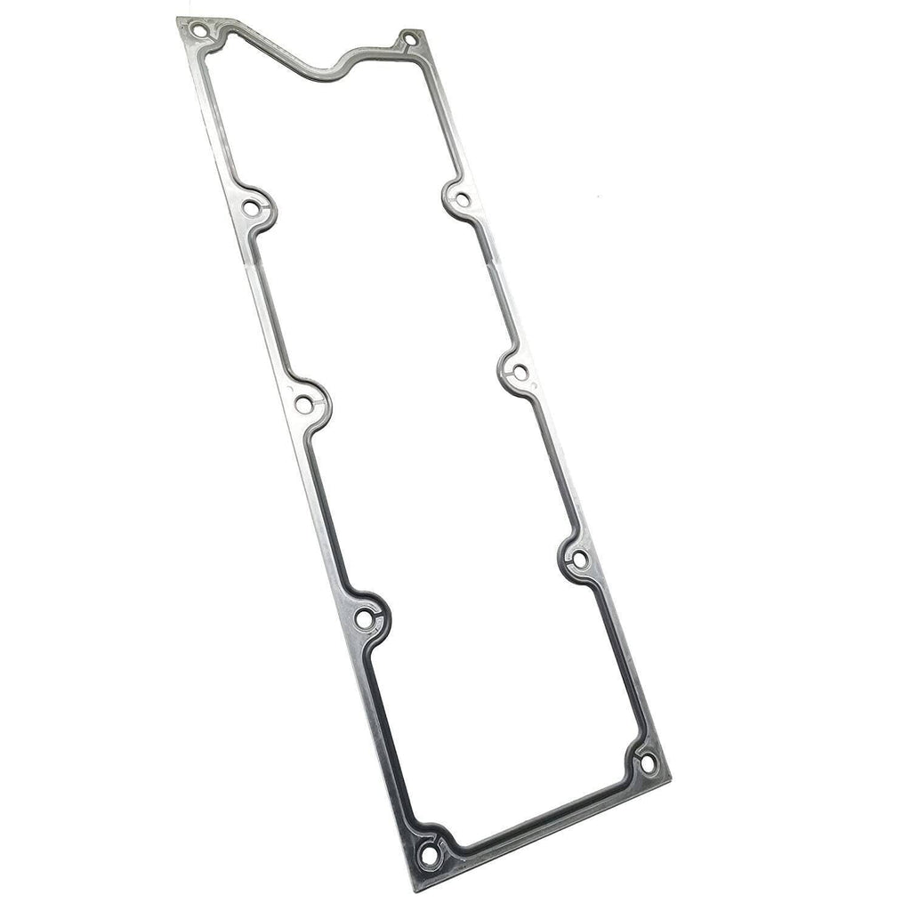Aluminum valley cover plate gasket panel with bolt holes and seal channel