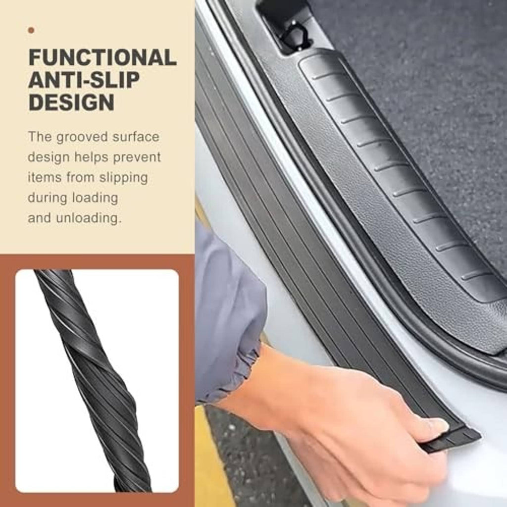 Black rubber anti-slip bumper guard with raised grooves and molded edge lip.