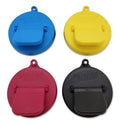 Round standard can cover with snap-on lid, blue and yellow color options