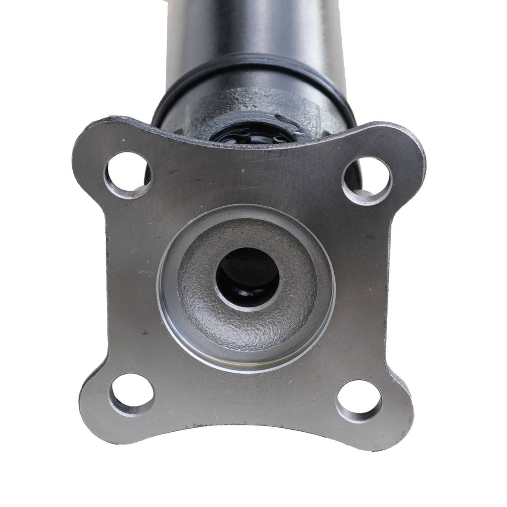 Rear prop driveshaft flange yoke with circular bushing and bolt holes