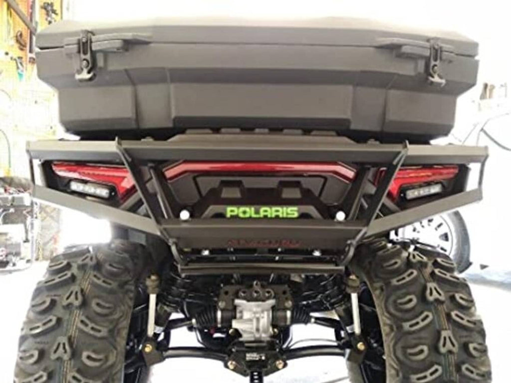 Polaris UTV rear with red LED taillights installed and illuminated